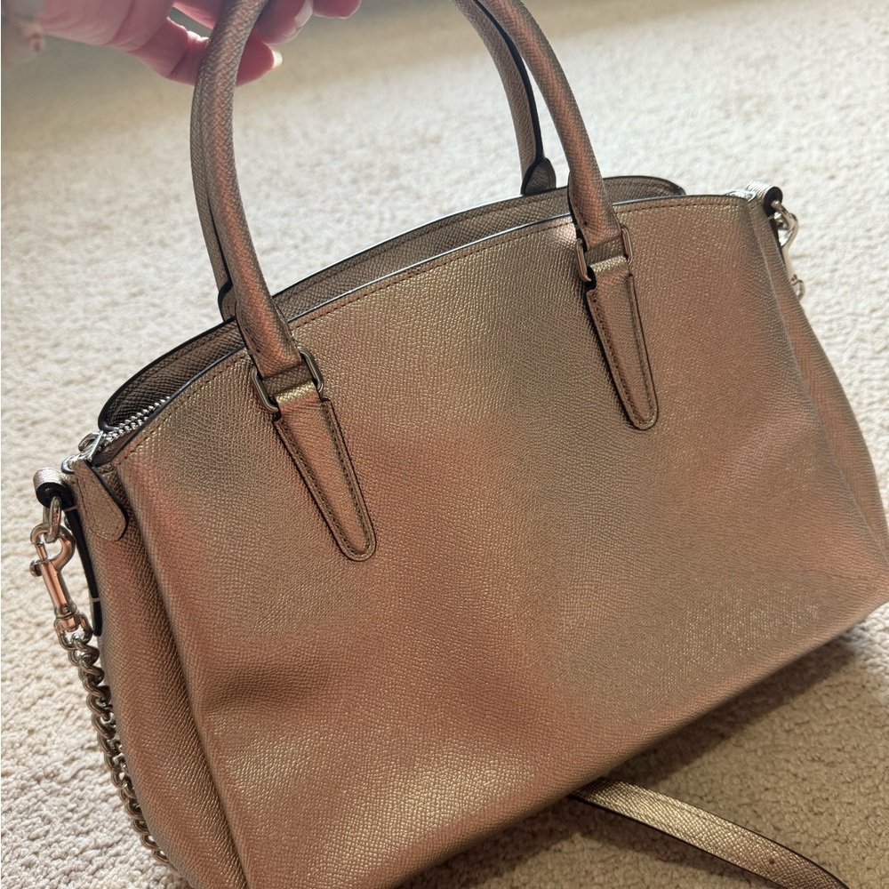 Coach Silver Satchel with Dual Handles and Detachable Strap - Picture 2 of 8